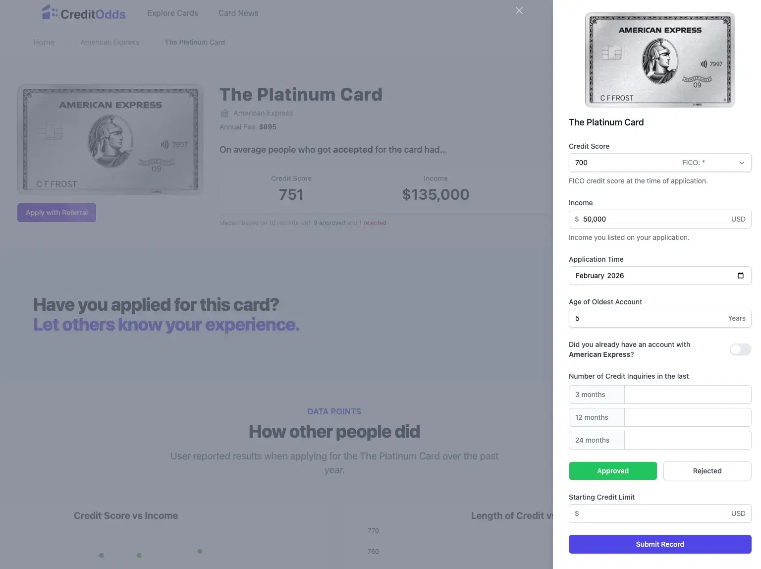 Customer profile user interface